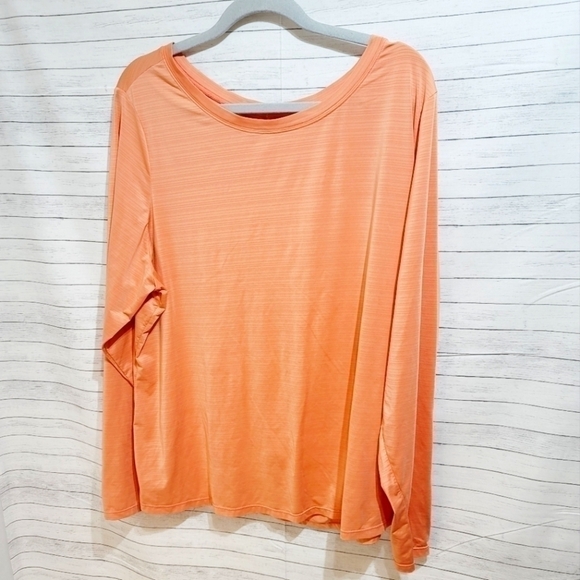 FABLETICS LONG SLEEVE NEOPRENE ORANGE WORKOUT TOP, SZ 3x - Picture 2 of 7